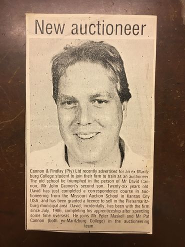 David Cannon the new auctioneer newspaper article