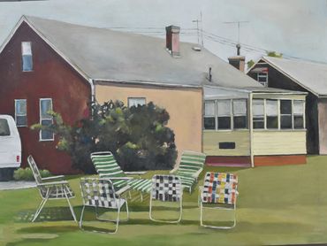 Whip City is a series of paintings that explores an American Dream preserved in a peripheral environ