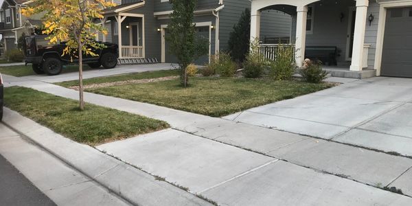 before photo, landscape design, xeriscape, drip irrigation, dry stream bed Lafayette, Colorado