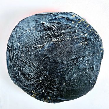 Shadow light XVII - Acier régulier, acier, résine et acrylique sur bois - 14,25 X 14 X 1,75 pouces -