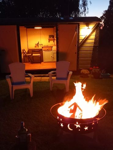 wagon with fire pit