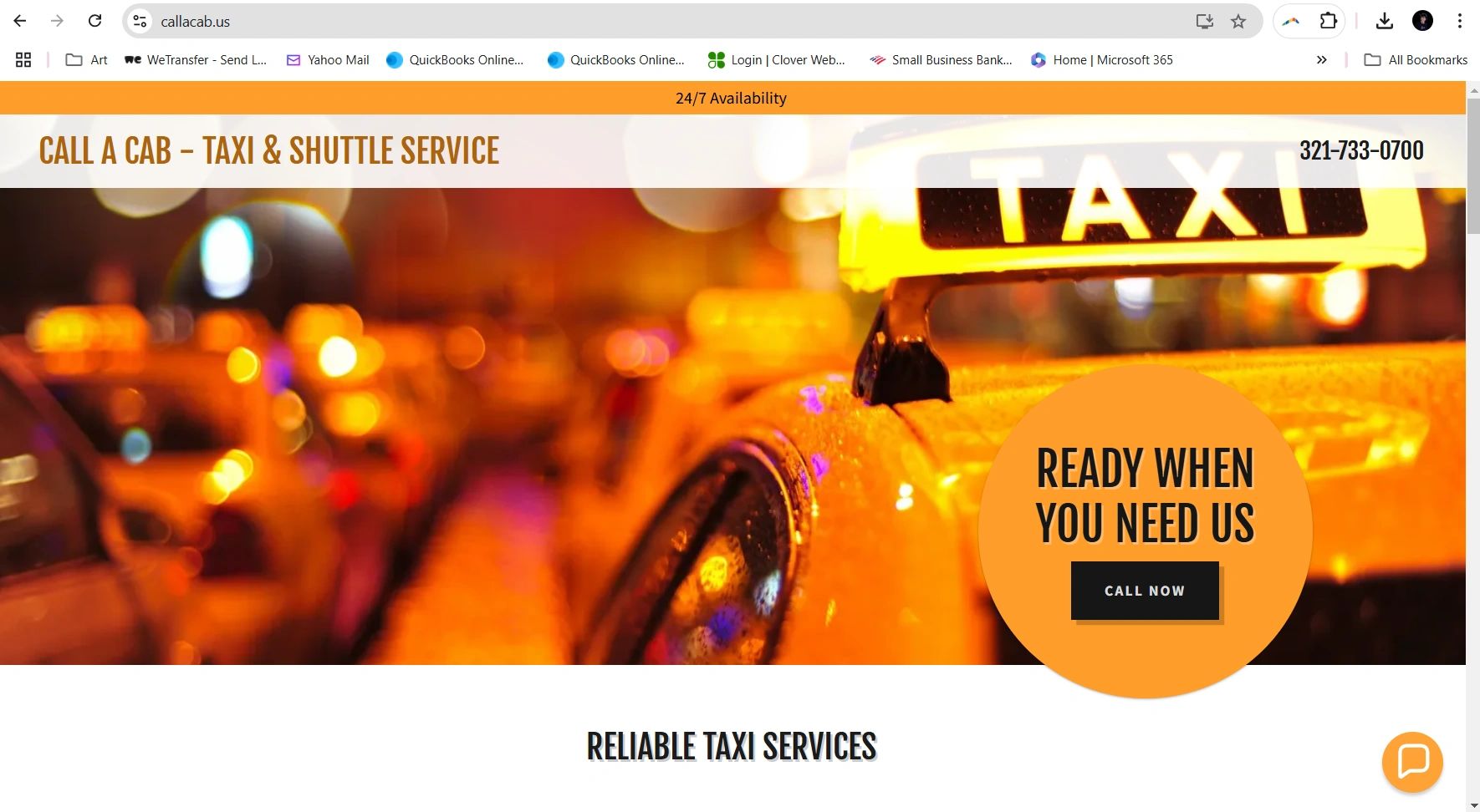 call a cab homepage