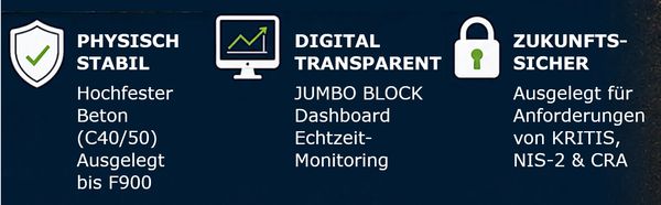 JUMBO BLOCK ist physikalisch stabil, digital transparent und zukunftssicher.