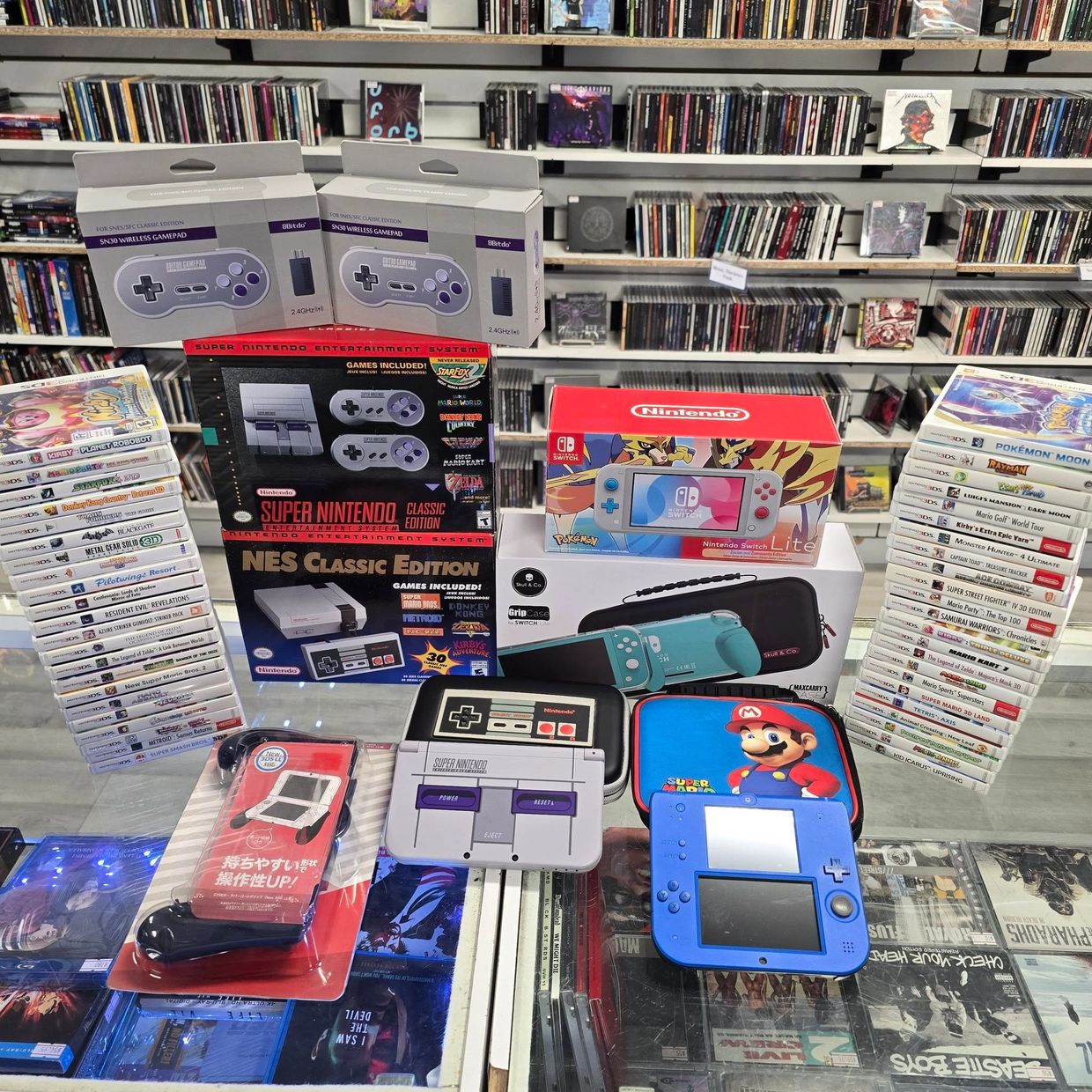 Stack of Video Games, Video Game Consoles and Accessories Ready To Be Traded In Kelowna BC