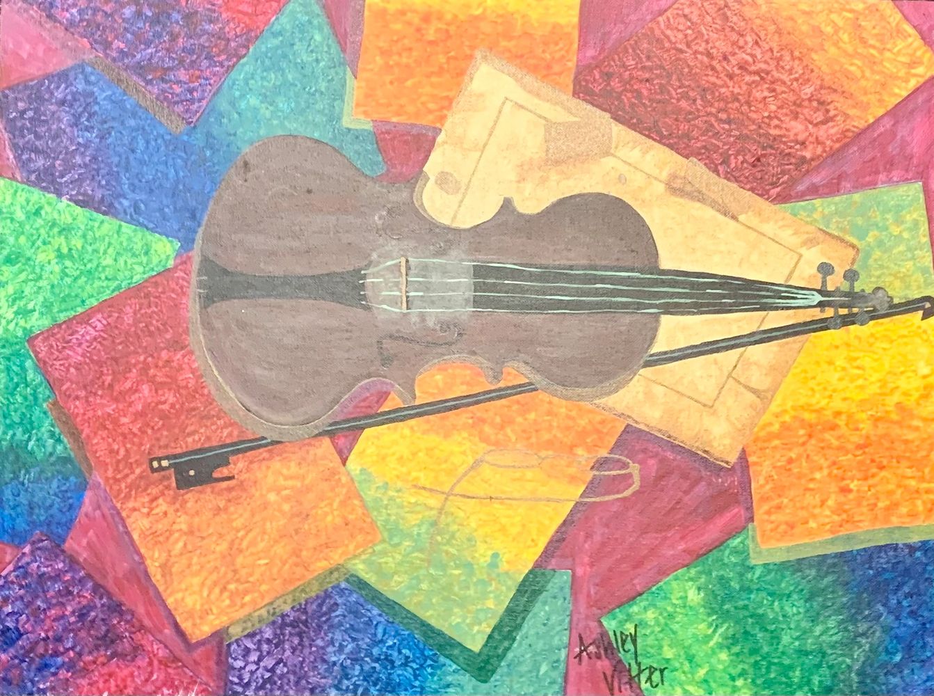 Piece is Music by violin. My inspiration was music. Music and art are both a creation all its own.