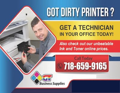 An ad about printer technicians