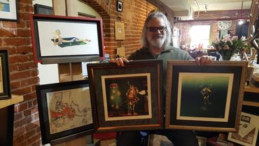 collection of custom framed artwork pieces