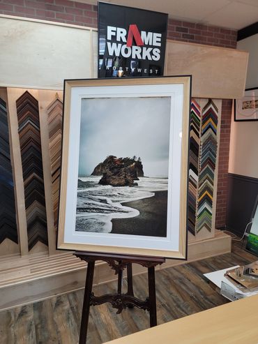 custom framed pacific beach photograph with double mat