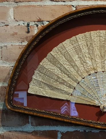 Portrait artwork custom framed after frame repair and restoration.