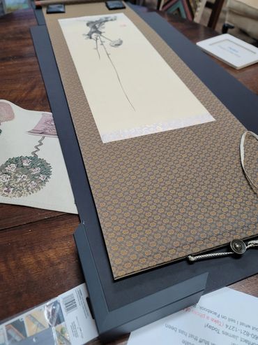 Silk wall hanging custom framed at Frameworks Northwest