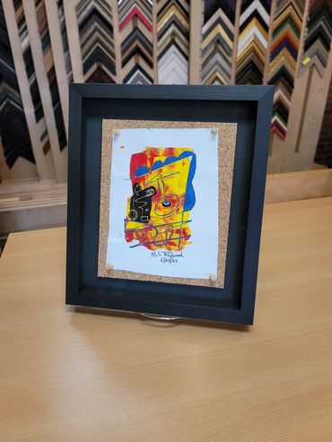 Original Milo Redwood, 2023. Framed as if still at work in Milo's studio. Private Collection.