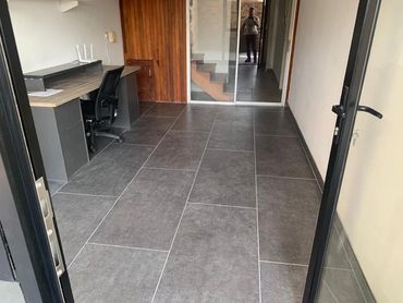 Inside tiling work completed for a renovation.