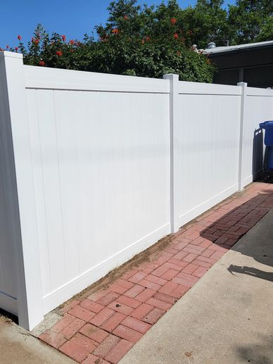 6' white vinyl with a 5.5" rail