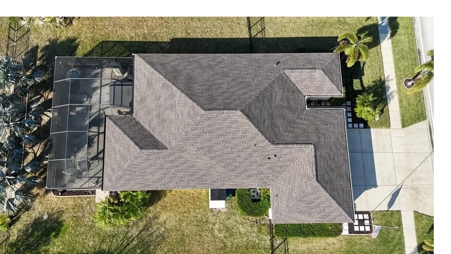 Asphalt shingles roof replacement on a residential home in Hillsborough County,