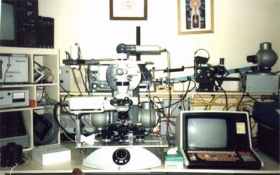 Zeiss Ultraphot microscope in Marcel Vogel's lab.