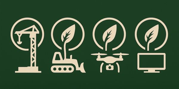 Symbol of building construction, drone development and technology