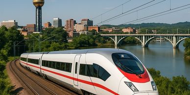 High Speed Rail System traveling from Knoxville toward Nashville
