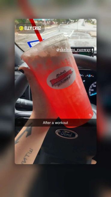 Refreshing red drink after a workout.