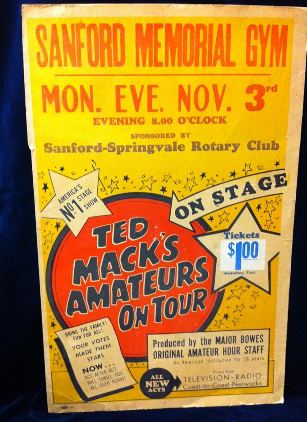 Poster for “Ted Mack’s Amateurs On Tour”
live stage show circa 1952