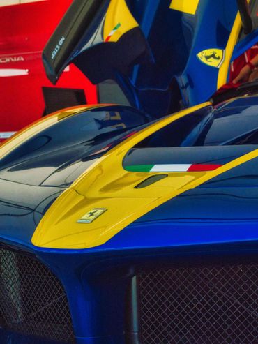 Ferrari Badge detail shot