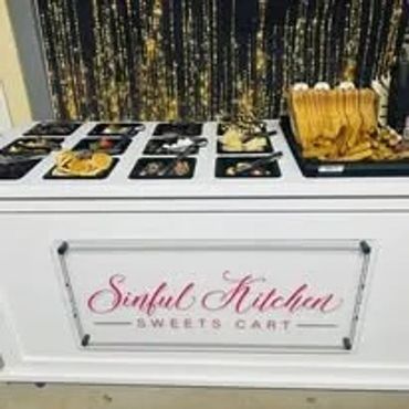 Sinful Kitchen sweets cart display