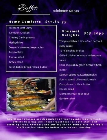 Home comforts and pasta menu list