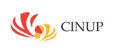 CINUP logo with stylized red and yellow shapes.