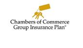 Logo of Chambers of Commerce Group Insurance Plan featuring a golden hand and tag.