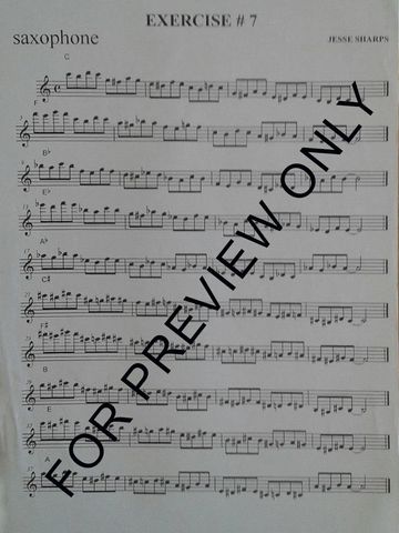 Saxophone exercise sheet music titled Exercise #7 by Jesse Sharps.