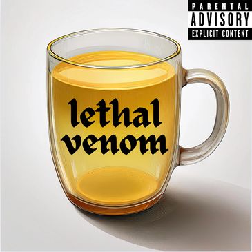A glass mug filled with yellow liquid labeled 'lethal venom'.