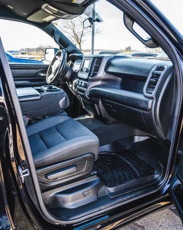 Construction truck interior after a fresh detail from Madison Fleet Works.
