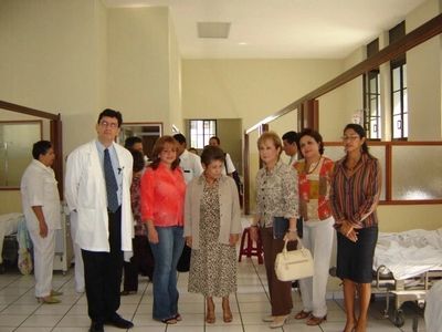 A group of a people in a facility