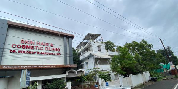 Near Prem Mandir Wright Town 2225/2 refers to Skin Hair and Cosmetic clinic, Dr Kuldeep Bhardwaj, MD