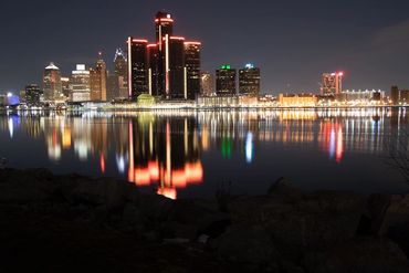 City skyline at night