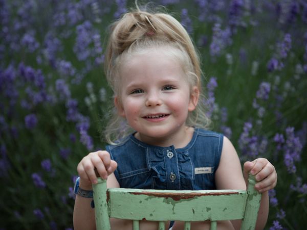 Small girl photographed with shallow depth of field