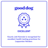 good dog Excellent Health Testing Practices recognition for Kaunis Joki Kennel Lapponian Herders