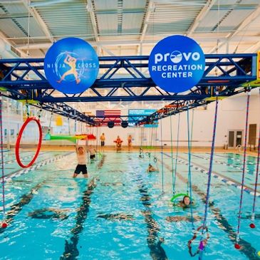 retractable obstacle course challenge course ninja warrior aquatics