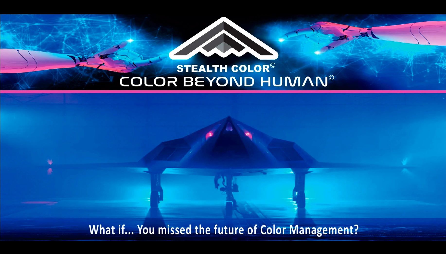 Color Beyond Human. StealthColor. StealthColor Logo. Stealth Bomber. 