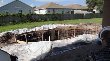 Swimming Pool Construction - Rebar Installation and Prep for concrete pour
