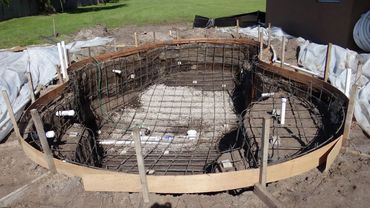 Swimming Pool Construction - Rebar and Prep for concrete pour