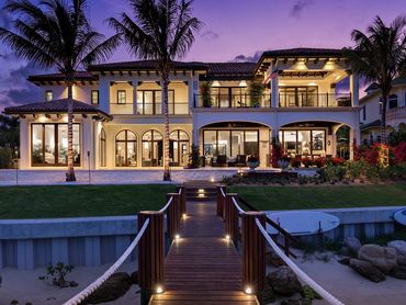 Spanish revival classic waterfront evening