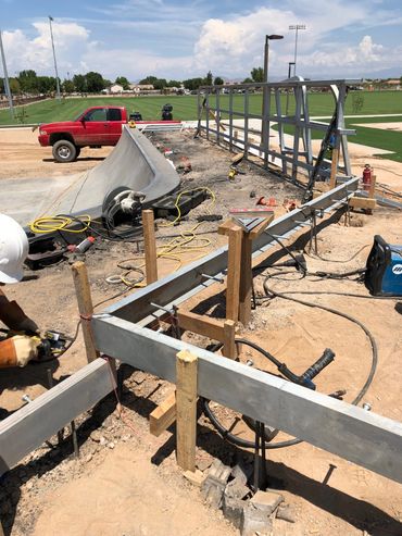Coping fabrication for a skate park Queen Creek, Arizona