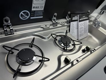 VW camper kitchen, dometic gas hob, vw kitchen
