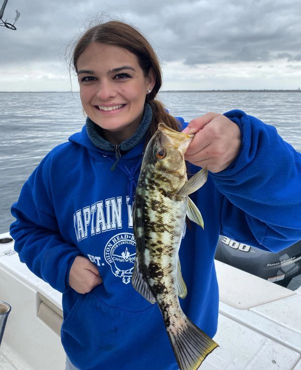 Taryn Calico Bass fishing