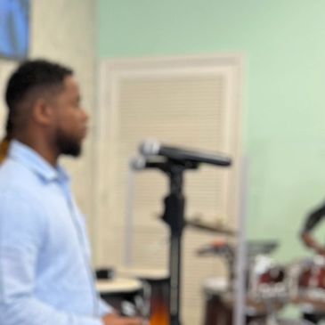 Man Singing in church