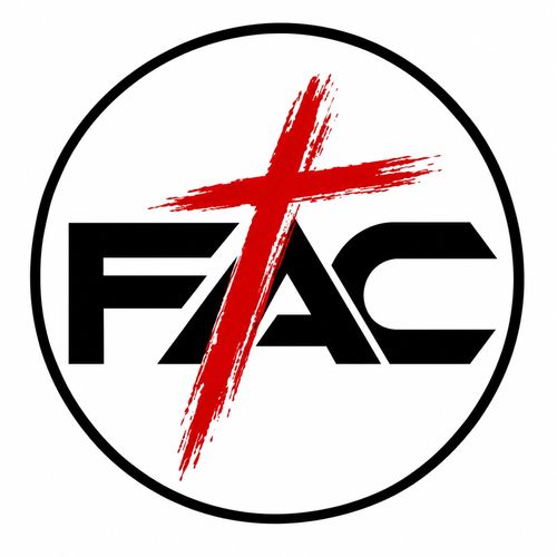Logo with text FAC and a red cross.