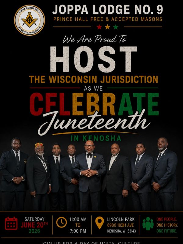 Joppa Lodge No. 9 hosts Juneteenth celebration in Kenosha, Wisconsin.