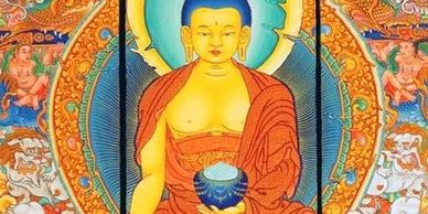 9 panelled painting of Buddha