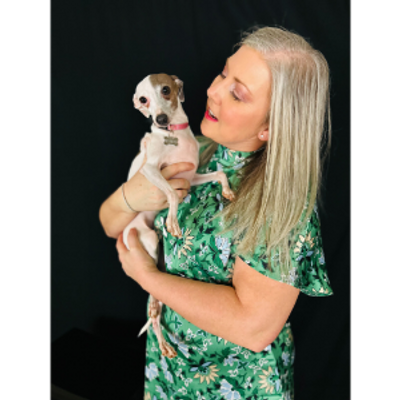 Geena Fie and her Italian Greyhound