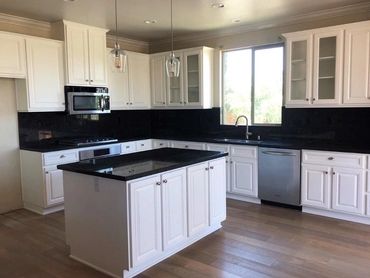 After picture of cabinet refinishing project in San Diego